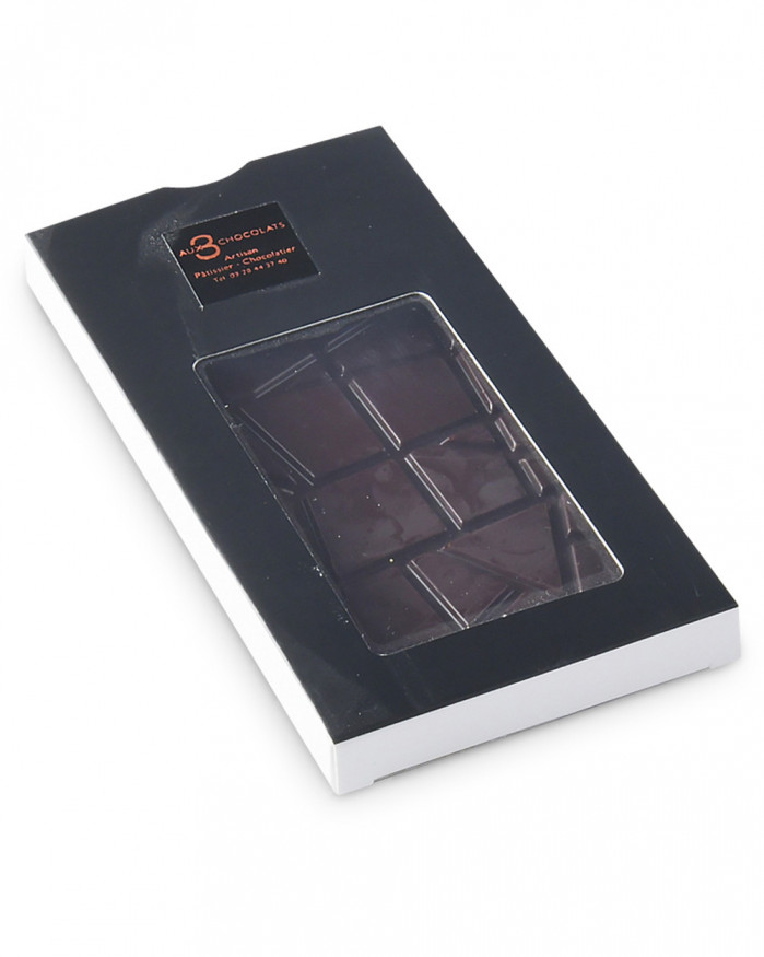 Tablette fourrée noir praliné 